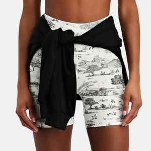 WeWoreWhat Biker Shorts in Vintage Toile Black